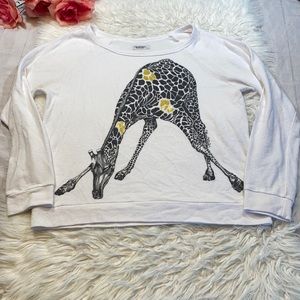Lauren Moshi Giraffe Sweatshirt Pullover sz S